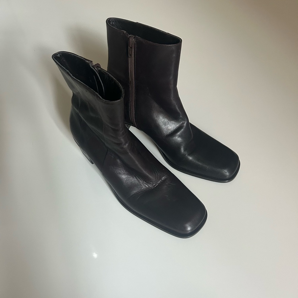 Brown Leather Ankle Boots